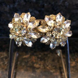 Vintage Rhinestone Clip Earrings